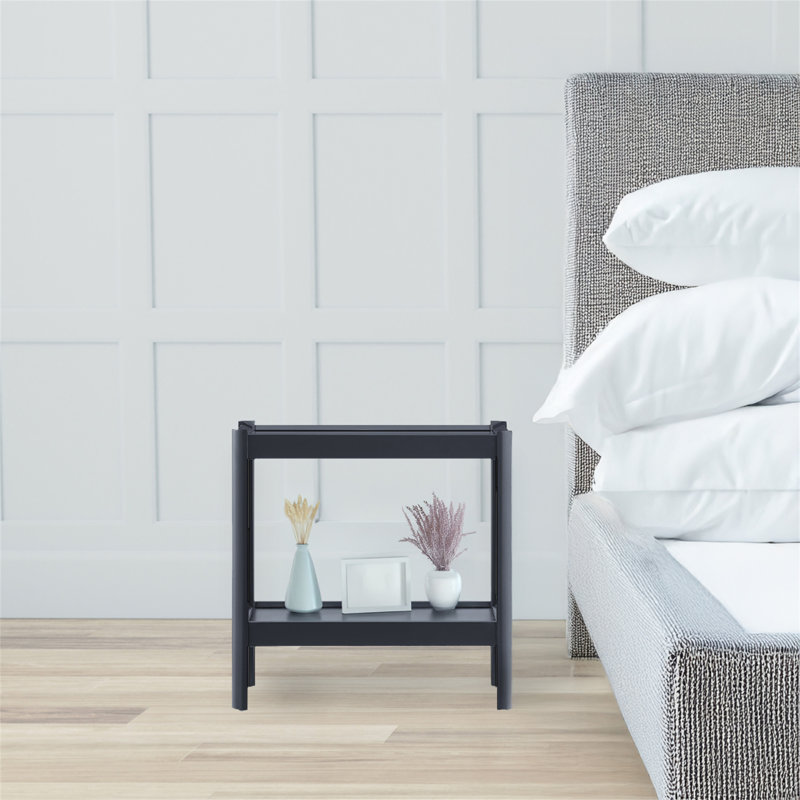 Yonda Matte Black Nightstand (Only Nightstand), Black