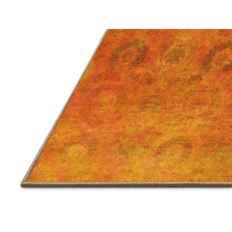 Tapis jaune Mid-Century moderne 2648