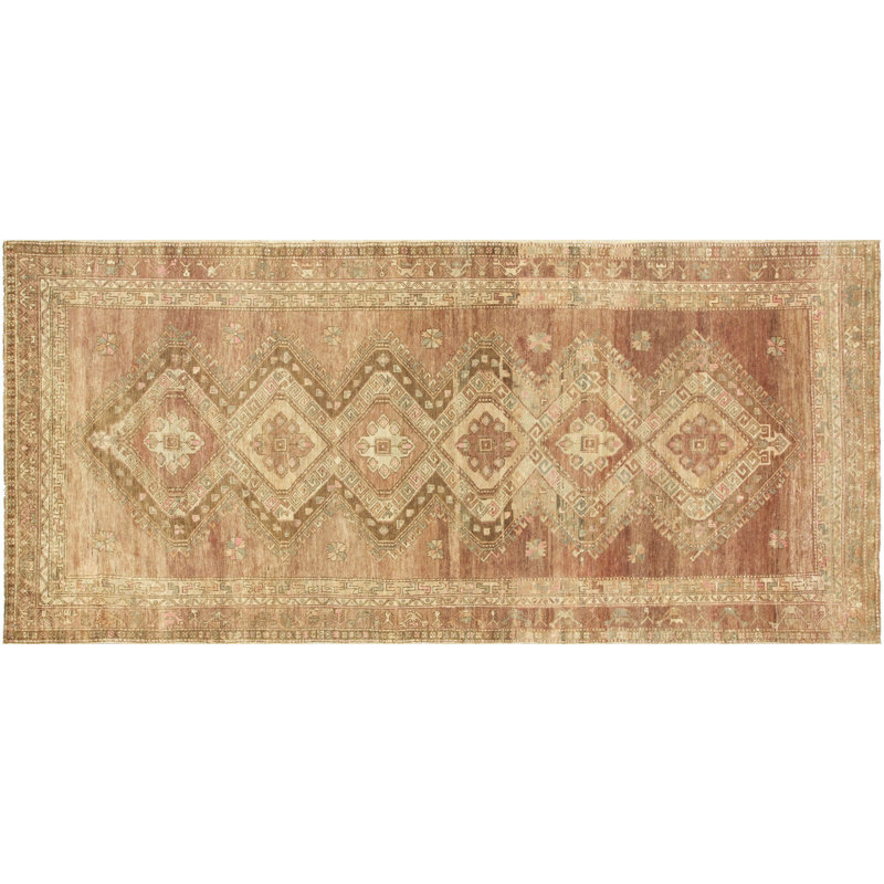 Tapis de couloir unique en laine noué à la main style galerie des années 1960 de 5 pi 7 po x 12 pi 4 po Gallery