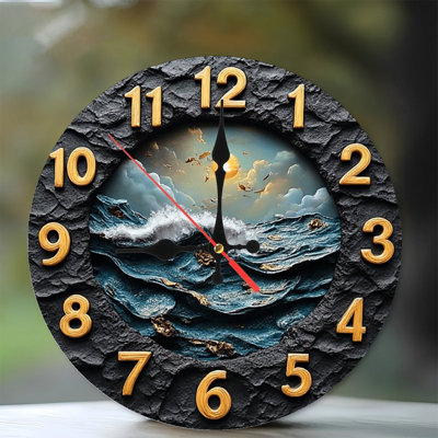Horloge murale coucher de soleil océan
