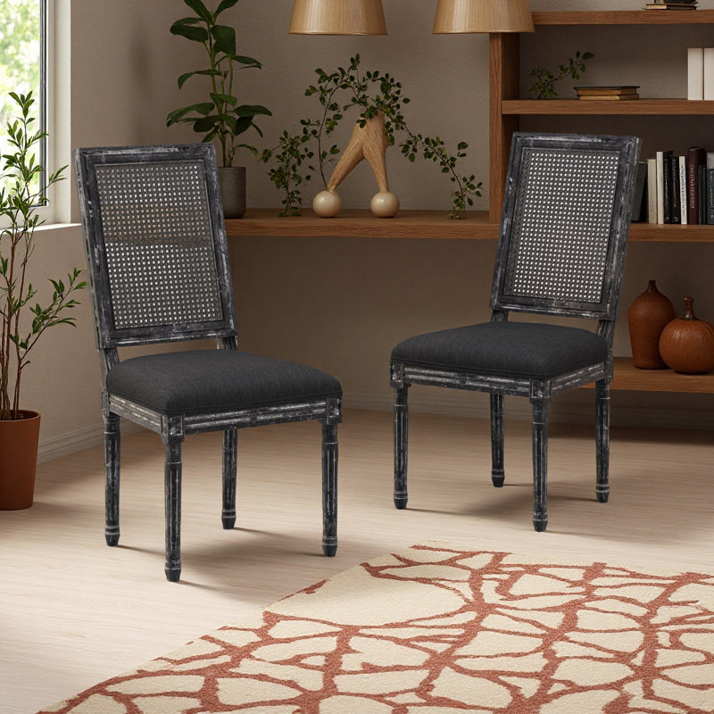 Chaise de salle à manger, Gris, Noir