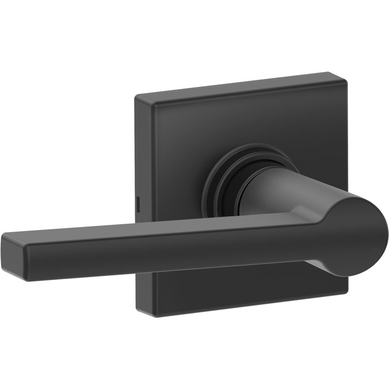 J Series Solstice Lever Hall and Closet Lock with Collins Trim, Matte Black