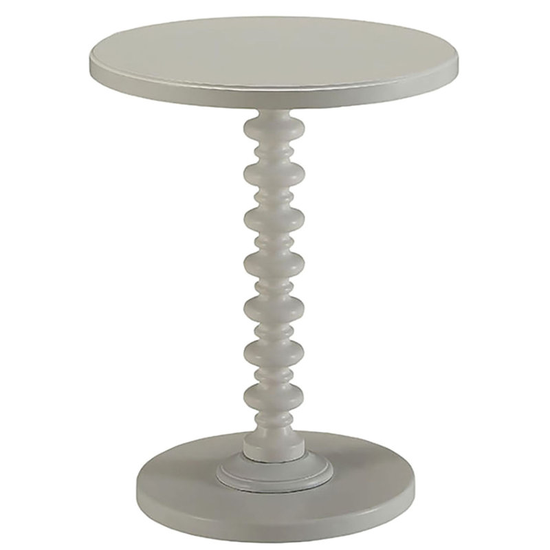 Table d'appoint ronde blanche avec plateau en bois massif pour ornement de décoration de salon
