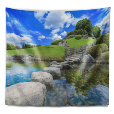 Paysage, jardin japonais dans la tapisserie d'Okayama