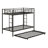 Metal Twin Over Twin Bunk Bed With Trundle, Ladder And Safety Guardrails-201891527