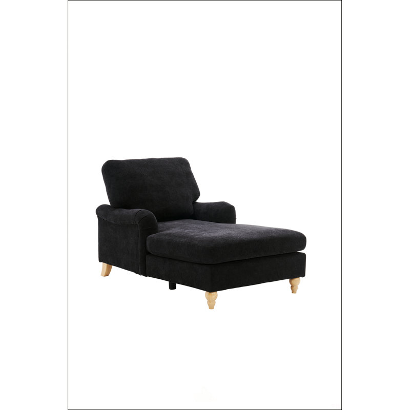 Canapé-lit avec pieds en bois massif, Polyester noir