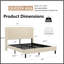 Base de lit plateforme grand avec tête de lit et station de charge USB - silencieuse, facile à assembler, aucun sommier tapissier - beige-2054868405