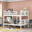 Lit plateforme superposé double au-dessus d'un lit double, canapé-lit pour invités supplémentaires, fabrication en bois massif, meubles de chambre à coucher et de chambre d'amis aux tons blancs