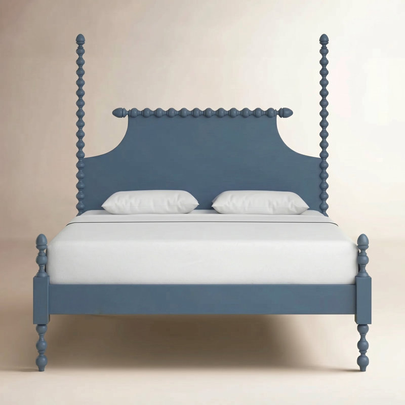 Emily Spindle Four Post Bed, King, Ocean