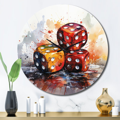 Horloge murale en métal Casino Royale Dice IV
