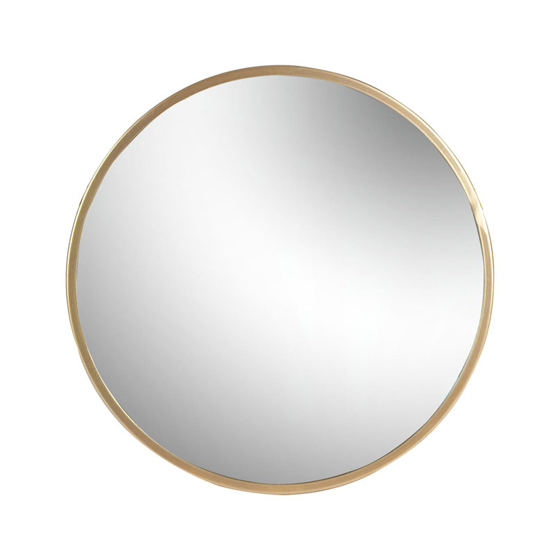 Clarkdale Round Metal Frame Wall Mirror, 40cm H x 40cm W, Gold