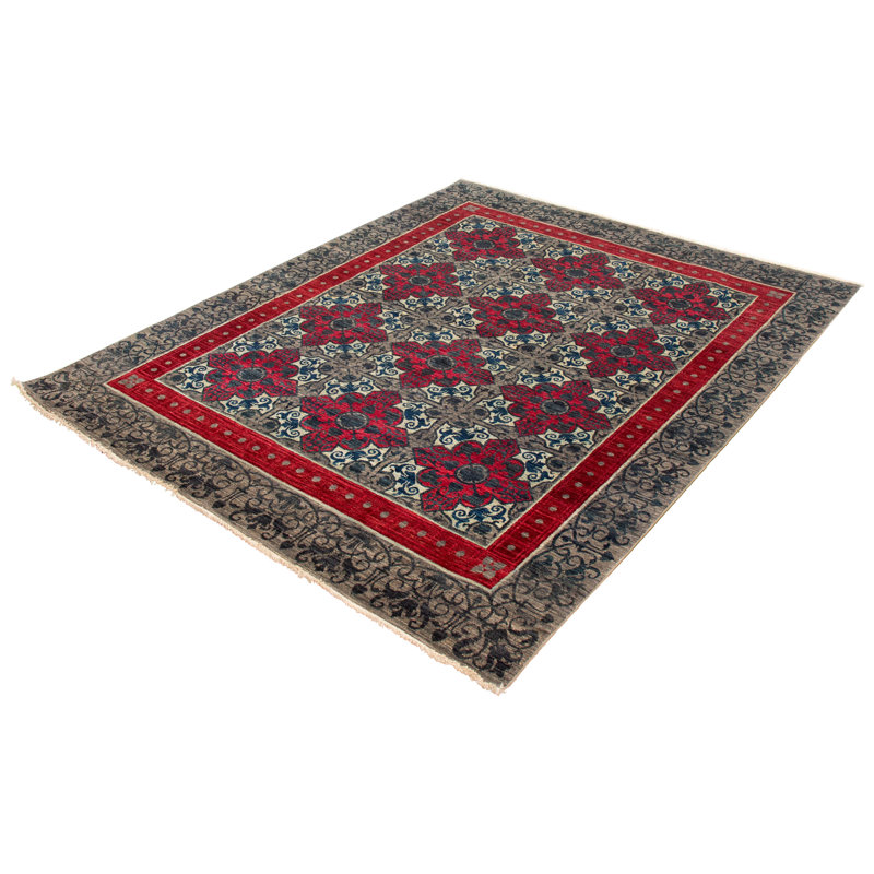 Tapis unique en laine noué à la main 8 pi x 10 pi New Age Lahore Finest Deeric