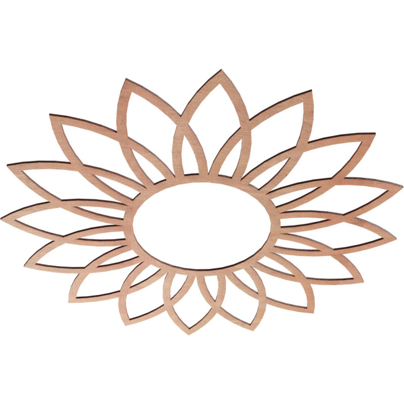 Médaillon de plafond en bois Daisy, H 38 po x l 38 po x P 0,38 po, Cerisier