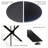 35.5“ Round Sintered Stone Dining Table With Metal X-Base – Modern Kitchen & Small Space Round Dining Table-2147426100