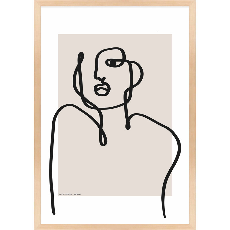 Figure And Form 1 Print by Romina Gadler, Maple Framed Paper, 25" H x 17.5" W x 1.25" D