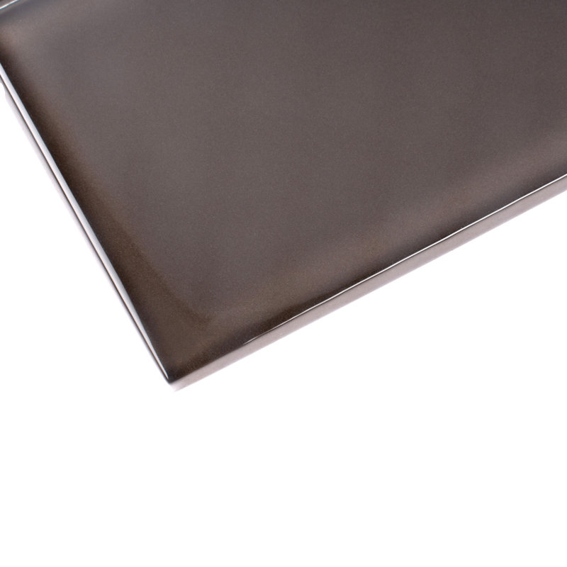 3"X 6" Polished Glass Subway Tile, Ash Gray
