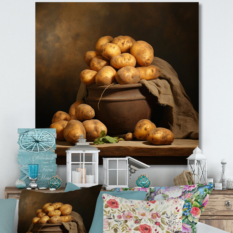«Potato Amber» sur toile, Toile tendue, H 36 po x l 36 po x P 1,5 po