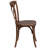 Aylar 60" x 38" Antique Rustic Farm Table Set with 6 Cross Back Chairs and Cushions