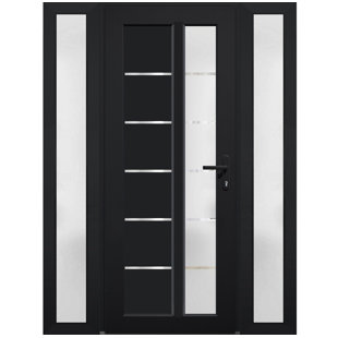 Façade extérieure pré-suspendue en verre givré Manux 8088 2 fenêtres extérieures latérales Bureau Portes d'entrée commerciales et résidentielles Garage de patio