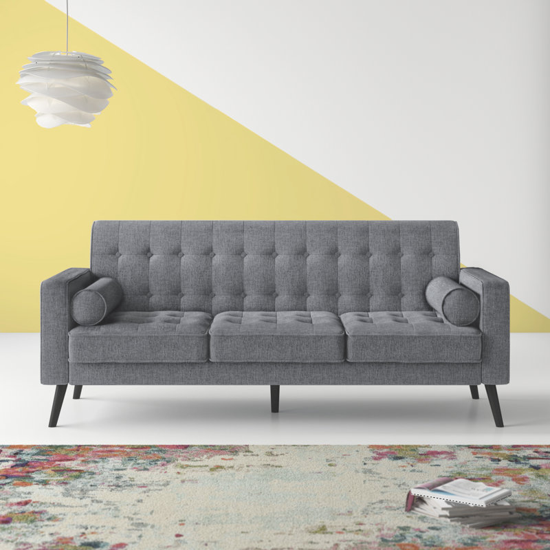 Benayah Upholstered 75.5'' Sofa, Light Gray 100% Linen