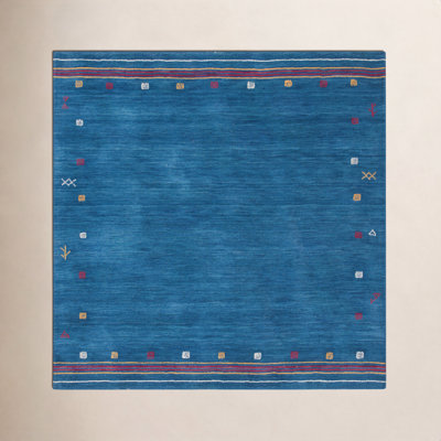 Danette Blue Southwestern Hand-Loomed Wool Rug