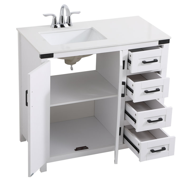 Ensemble de meuble-lavabo simple 36 po Slayton, Blanc