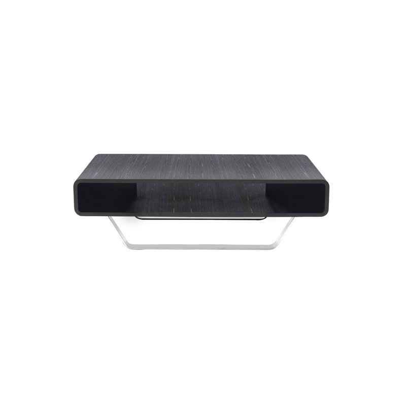 Table basse avec rangement de style traîneau, gris