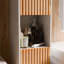 Tall Bathroom Storage Cabinet with Bamboo Slatted Doors