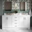 Freitas 72'' Solid Wood Double Bathroom Vanity in White with 1.5'' Carrara White Quartz Top, Centre, Rectangle Sink-2040159530-2086050438-2097371973