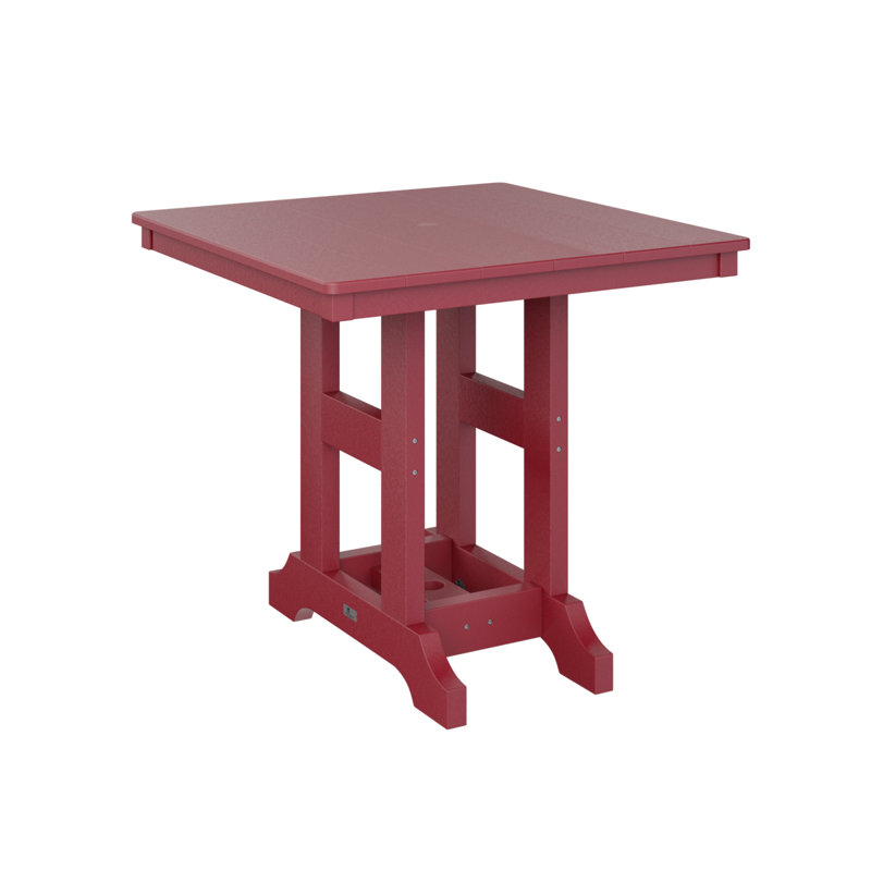 Table de salle à manger carrée 33 po Berlin Gardens Garden Classic, H 30,87 po x l 33 po x P 33 po, Rouge écarlate