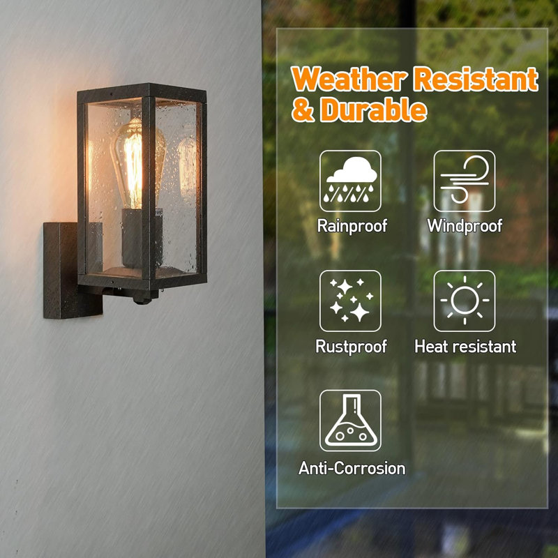 Matte Black 27cm H Outdoor Sconce