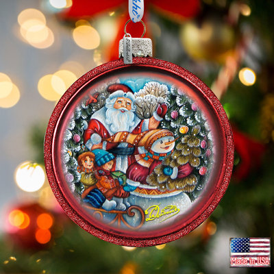 3'' Glass Holiday Shaped Ornament