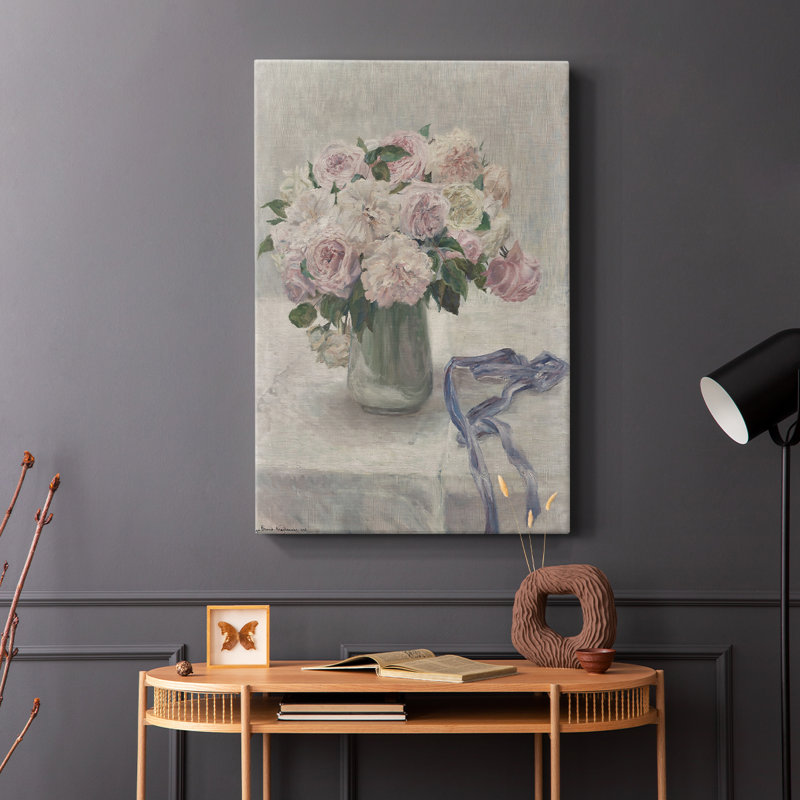Imprimé floral rétro C III - galerie Cavas enveloppé, H 12 po x l 8 po