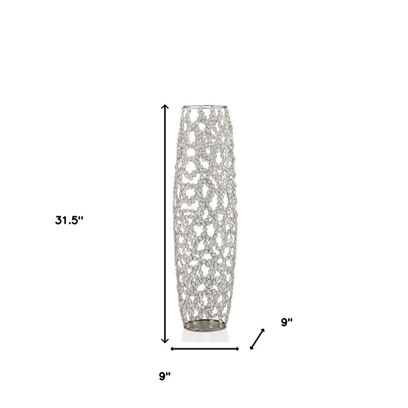 Vase de plancher ovale en verre cristal, H 31,5 po x l 9 po x P 9 po