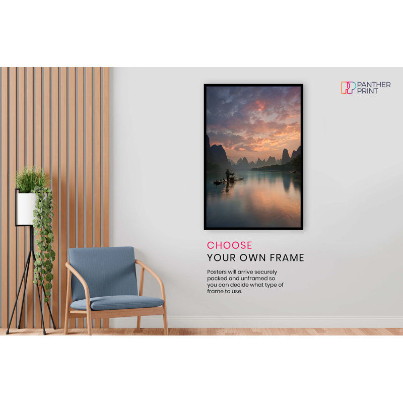 Panther Print Fine Art Prints Sunrise at Li Jiang river Artistic Unframed Poster, Pictures for Home Walls, Bedroom, Living Room & Bathroom Decor 1 Piece Wall Art