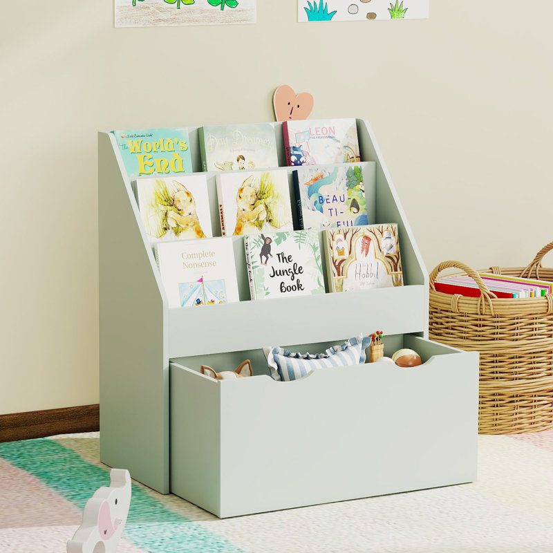 70cm H X 62.5cm W Kids Bookcase, Green