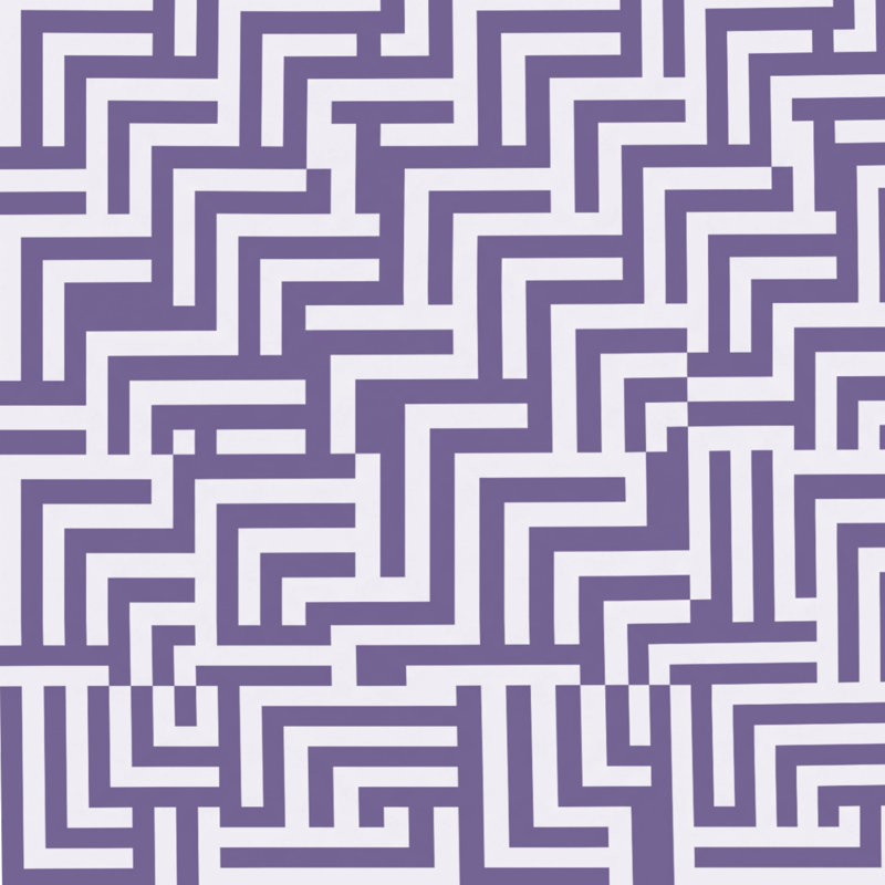 Rideaux de douche Labyrinth, L 70 po x H 84 po, Moyen mauve blanc