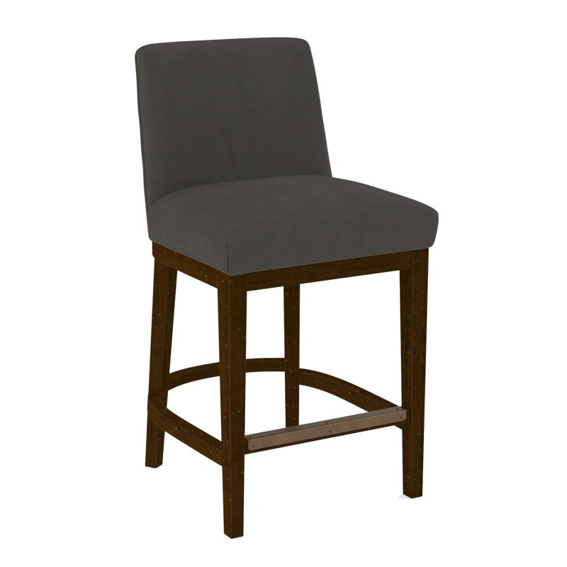 Upholstered Stool, Evolution Smokey, Black