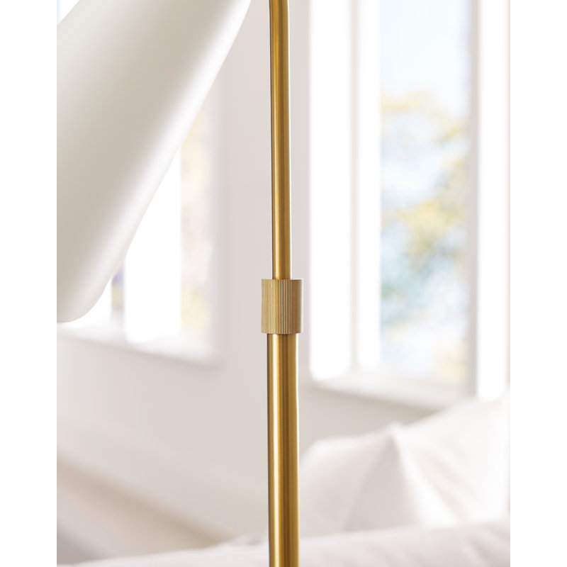 Adjustable Matte White and Burnished Brass Table Lamp