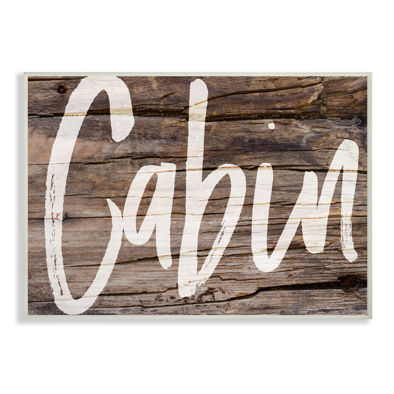 «Cabin» par Brandi Fitzgerald, reproduction d'art textuel sur toile, H 13 po x l 19 po, Plaque murale