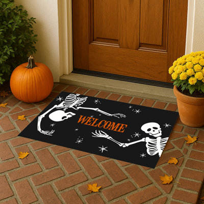 Tapis de porte d'extérieur Skeleton Welcome