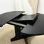 Table de salle à manger ovale noire avec rallonge amovible pour la cuisine, 59 po x 43 po, base en tréteau en forme de X, 6 sièges, table de style structure stable, extensible en pouces, rallonge, sièges confortables 6