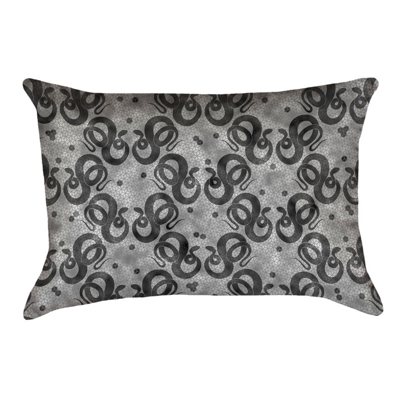 Katelyn Elizabeth Animal Print Reversible Throw Pillow, Polyester, Black