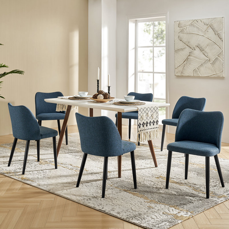  Ensemble de chaises de salle à manger l 18,5 po Kanalu, 6, Marine
