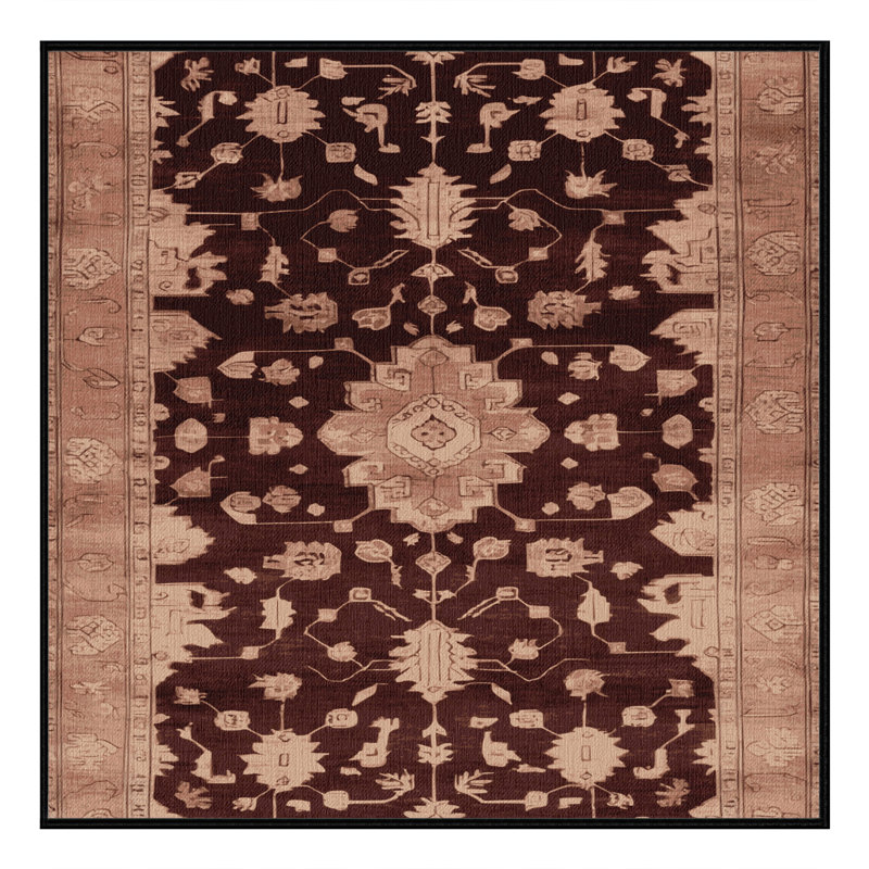 Machine Washable Overdyed Black Area Rug, Square 7'
