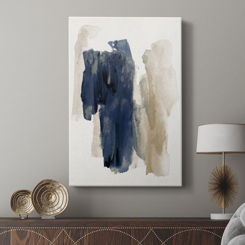 Navy Sweep -Custom Wrapped Gallery Cavas, 18" H x 12" W
