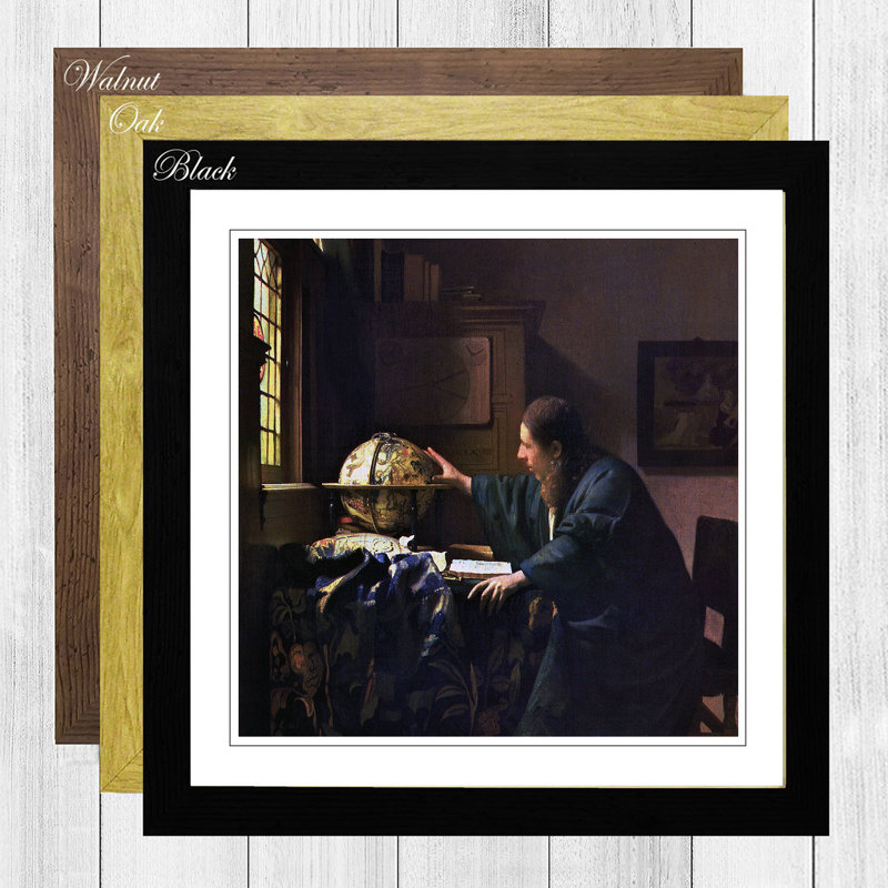 The Astronomer by Johannes Vermeer - Framed Print, Black