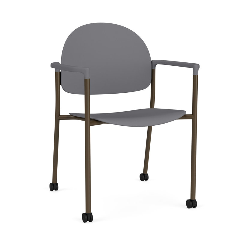 Chaise d'invité à chat avec roulettes, Bronze, Poly silex gris