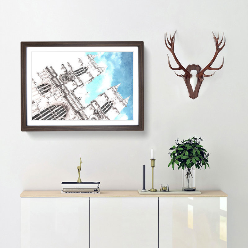 Westminster Abbey in London - Picture Frame Painting Print, Walnut Framed, 62cm H x 87cm W x 2cm D