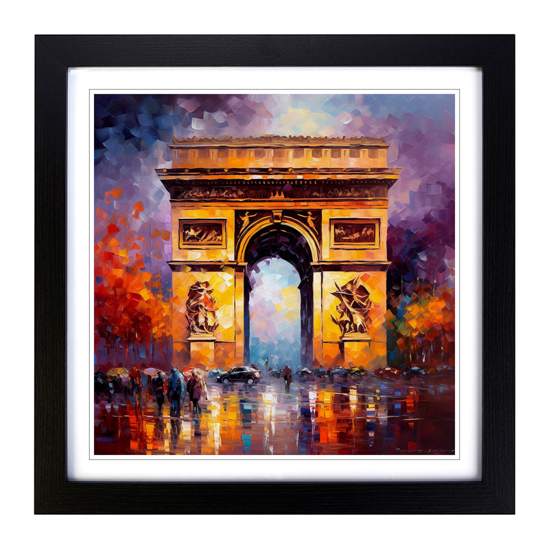 Arc de Triomphe Neo-Impressionism - Framed Print, Black